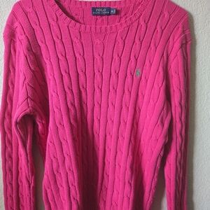 Polo by Ralph Lauren Women's Pink Cable Knit Sweater
